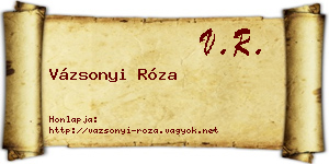 Vázsonyi Róza névjegykártya